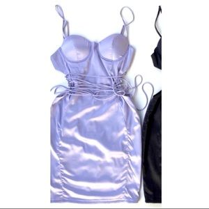 Lilac Satin mini Dress